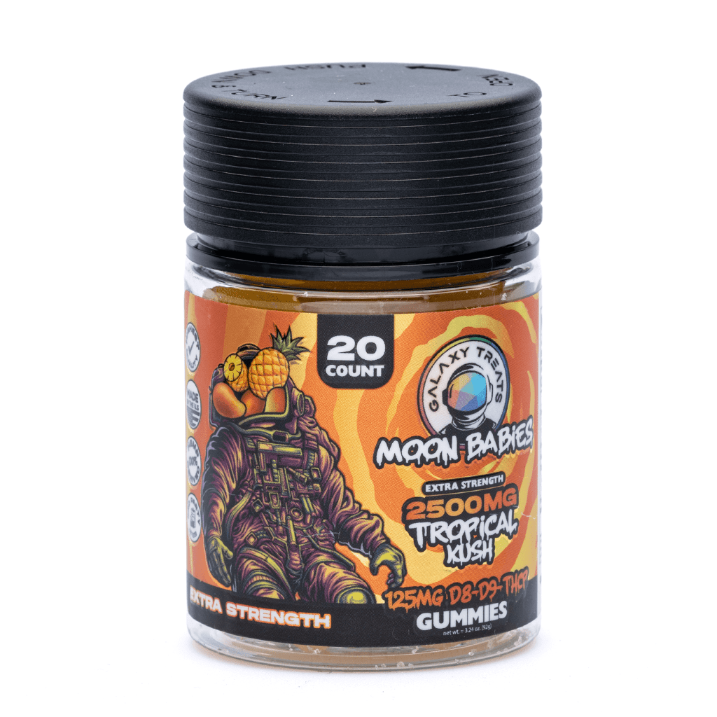 Galaxy Treats Delta 8 / Delta 9 / THCP Gummies – Tropical Kush (2180 mg Delta 8 THC + 260 mg Delta 9 THC + 20 mg THCP Total) - Image 2