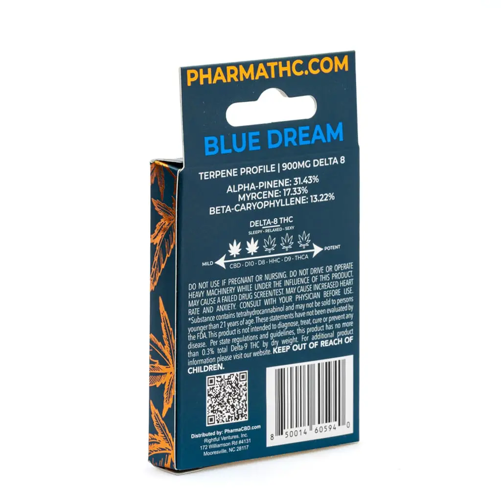 PharmaTHC Delta 8 THC Vape Cartridge – Blue Dream - Image 3
