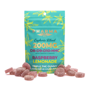 PharmaTHC Euphoria Blend Gummies – Raspberry Lemonade (4000 mg Total Cannabinoids)
